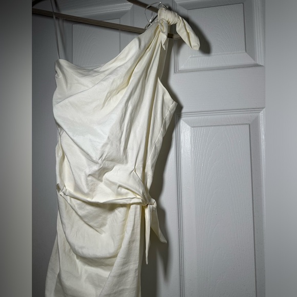 One Shoulder Tie Zara Dress White - Picture 5 of 5